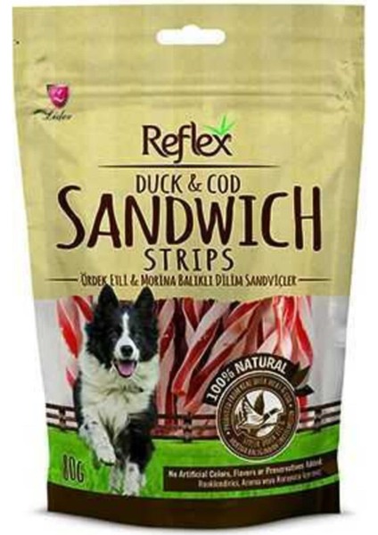 Ördek Sandviç Çubuk Köpek Için Kurutulmuş Et Ödül Maması 80 gr