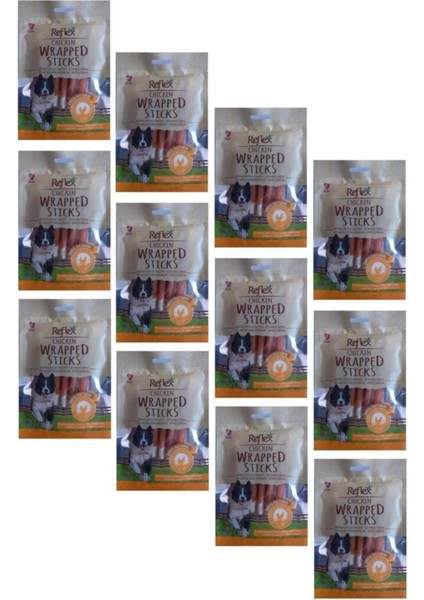 Kurutulmuş Chicken Wrapped Sticks Tavuk Parçalı Çubuk Köpek Ödülü 80 gr 12 Adet