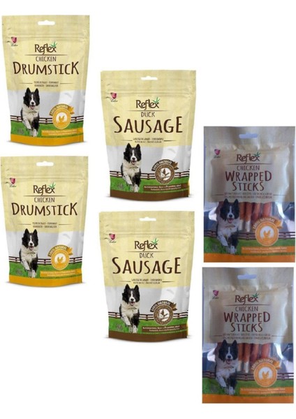 Kurutulmuş Karışık Drumstick Sausage Wrapped Köpek Ödülü 80 gr 6 Adet