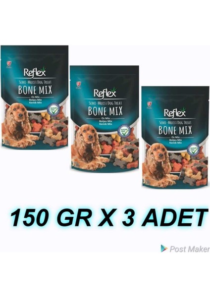 Semı-Moıst Kemik Mix 150 gr 3 Adet 150 gr Kemik Mix Köpek