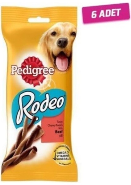 6 Adet - Rodeo Biftekli Köpek Ödül Mamasi 70 gr