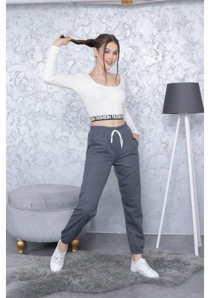 Kadın Eşofman Altı Jogger Beli ve Paçası Lastikli modelleri
