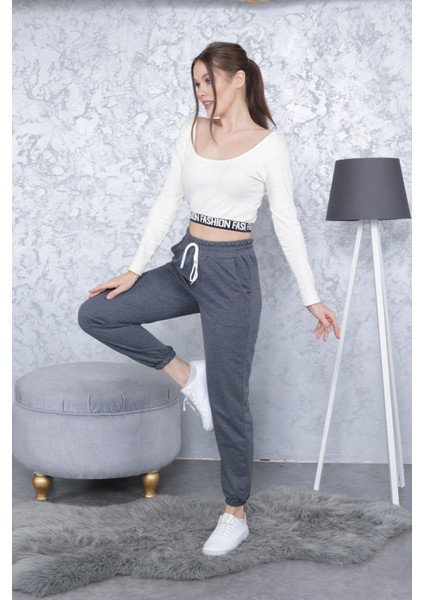 Kadın Eşofman Altı Jogger Beli ve Paçası Lastikli fırsatları