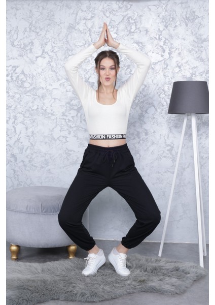 Kadın Eşofman Altı Jogger Beli ve Paçası Lastikli modelleri