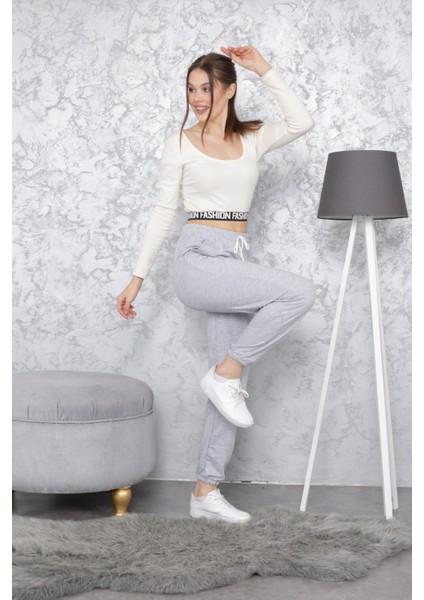 Kadın Eşofman Altı Jogger Beli ve Paçası Lastikli modelleri