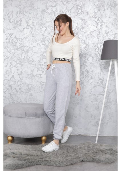 Kadın Eşofman Altı Jogger Beli ve Paçası Lastikli fırsatları
