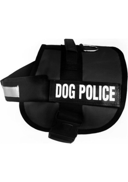 Pet Pretty Dog Police Büyük Boy Siyah Göğüs Tasması