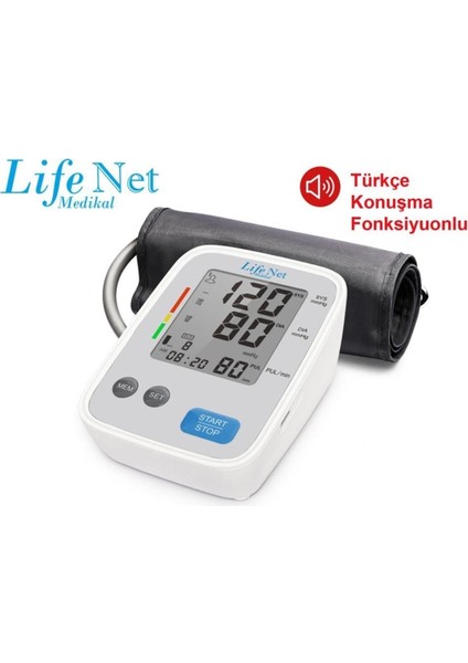 Life Net Medikal Türkçe Konuşan Üst Koldan Dijital Tansiyon Aleti Wbp114