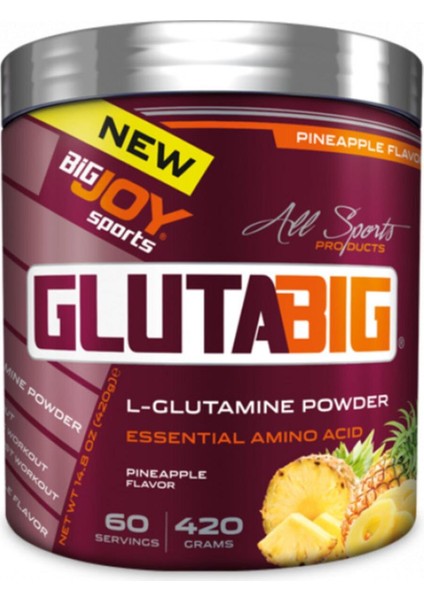 Glutabig Powder L-Glutamin Ananas 420g Glutamine Amino Asit