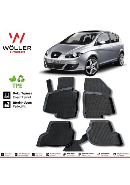 Seat Altea Paspas 2004 2008 Arası 3D Havuzlu Wöller Paspas