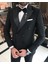 Italyan Kesim Slim Fit Kruvaze Ceket Pantolon Damatlık Set Siyah T9213 2