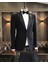 Italyan Kesim Slim Fit Sivri Yaka Ceket Pantolon Damatlık Set Siyah T9193 3
