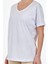 V Yaka Beyaz Kadın T-Shirt 23112001005 3