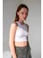 Beyaz Fitilli Süper Crop Halter Yaka Örme Atlet 2