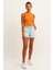 Kadın Hardal Fitilli T-Shirt Halter Yaka Örme Atlet 2