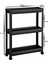 (Siyah)Tekerlekli Dikdörtgen 3 Katlı Raf Ünitesi - Banyo Mutfak Düzenleyici Organizer 2