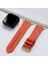 Apple Watch Kordon 42MM 44MM 45MM 49MM 3 / 4 / 5 / 6 / se / 7 / 8 / 9 / Ultra / Ultra 2 Deri Kordon Turuncu 2