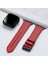 Apple Watch Uyumlu 42mm 44mm 45mm 49mm 1 / 2 / 3 / 4 / 5 / 6 / Se / 7 / 8 / Ultra Deri Kordon Kırmızı 4