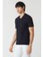 Erkek İpek Apreli Basic V Yaka T-Shirt SIYAH TS22Y22012_D99 4