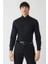 Slim Fit Ata Yaka Siyah Erkek Smokin Gömlek GM21Y211350_D99 3