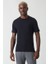 Erkek İpek Apreli Basic Bisiklet Yaka T-Shirt SIYAH TS22Y22011_D99 1