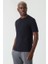Erkek İpek Apreli Basic Bisiklet Yaka T-Shirt SIYAH TS22Y22011_D99 4