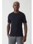 Erkek İpek Apreli Basic Bisiklet Yaka T-Shirt SIYAH TS22Y22011_D99 5