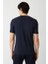 Basic İpek Apreli Bisiklet Yaka Lacivert Erkek T-Shirt TS22Y22011_D39 2