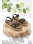 Siyah Leather Kadın Sandalet K05197003703 1