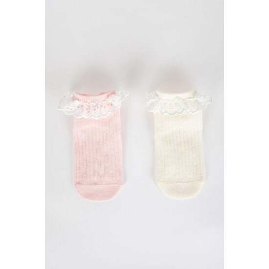 DeFacto Kız Bebek Dikişsiz 2'li Pamuklu Uzun Çorap A1420A5NS