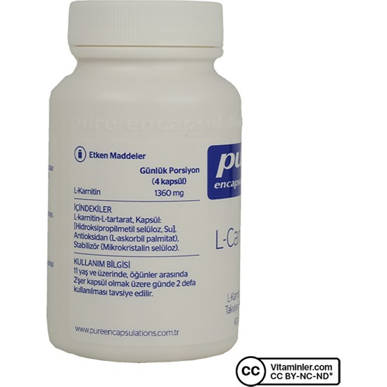 Pure Encapsulations LCarnitine 60 Kapsül Fiyatı