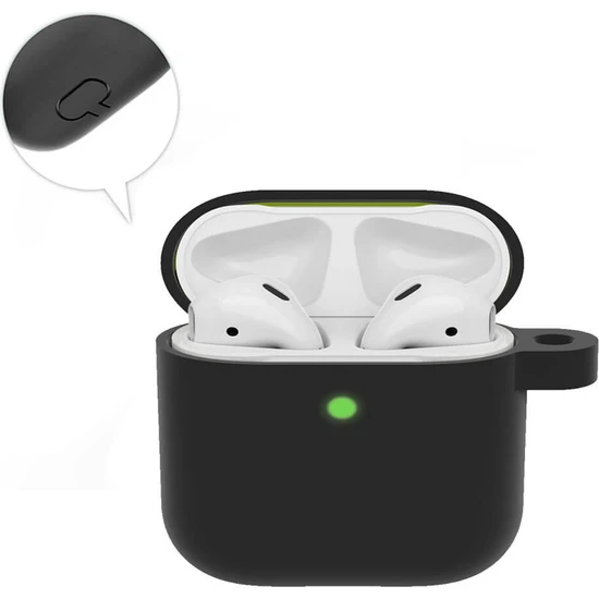 Wozlo Apple Airpods 3 Koruyucu Kılıf - 3. Nesil Silikon Kulaklık Koruma Kılıfı - Siyah