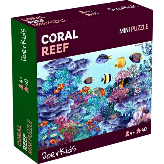 Doerkids Okyanus Mercan Resifi Mini Puzzle | 40 Parça | 4 Yaş