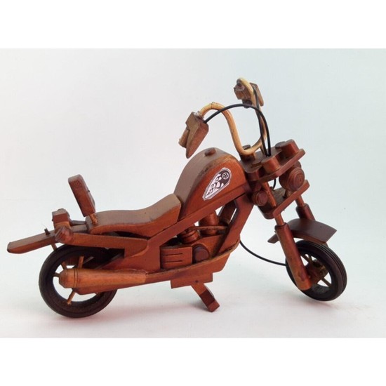 EC Shop Trendyıldızı El Yapımı Küçük Boy Ahşap Motorsiklet Masa & Vitrin Süsü