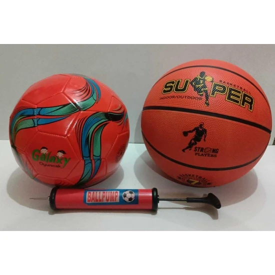 Galaxy Futbol Topu Basket Topu ve Şişirme Pompası