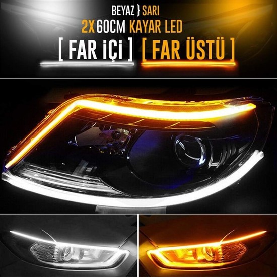 Volkswagen Caddy Far Üstü Gündüz Ledi, Far Içi Kayar LED 60 Fiyatı