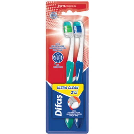 Difaş Ultra Clean 2'Li Diş Fırçası