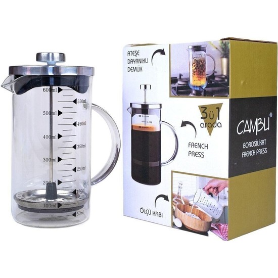 My Bottle Cambu Borosilikat 600 ml French Press Fiyatı