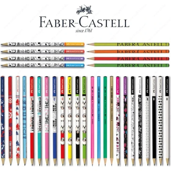 Faber-Castell Faber Castell Lüx Mercanlı Karışık Yuvarlak Kurşun Kalem 12 Adet