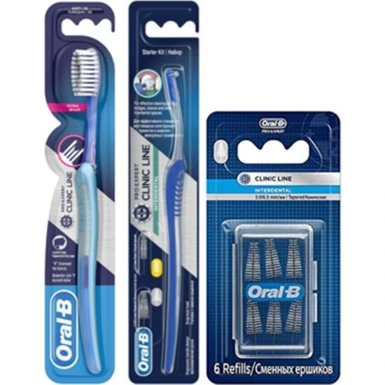 Oral-B Arayüz Diş Fırçası + Ortodontik Diş Fırçası 35 Soft Arayüz Eğimli Yedek Fırça 6'Lı