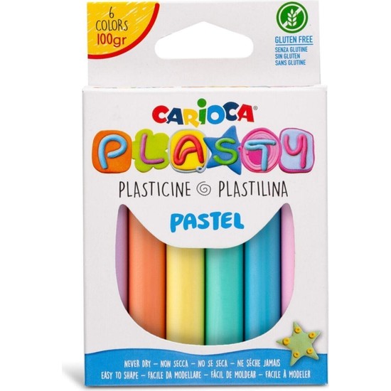 Carioca Plasty Kurumayan Oyun Hamuru 6 Pastel Renk 100GR Fiyatı