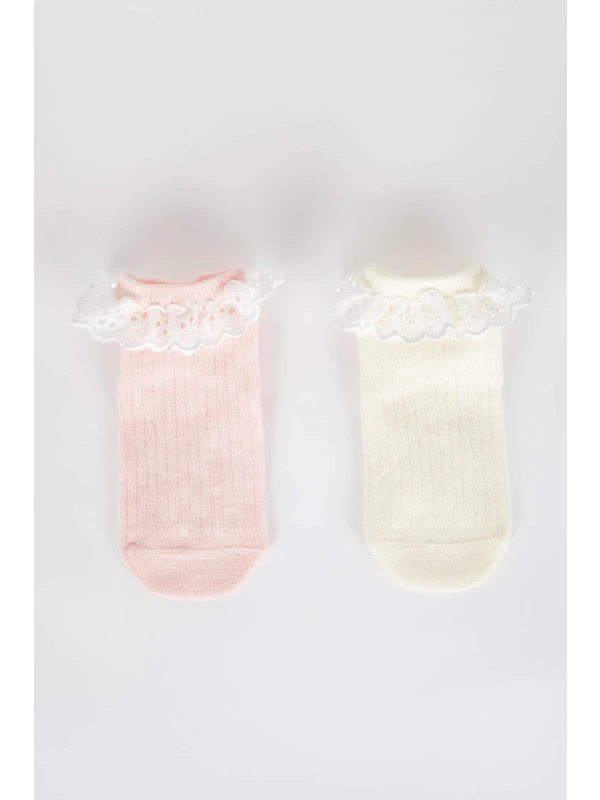 DeFacto Kız Bebek Dikişsiz 2'li Pamuklu Uzun Çorap A1420A5NS