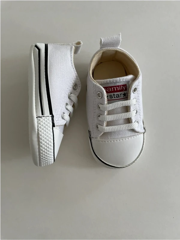 Lete Kız / Erkek Bebek Ilk Adım Spor Ayakkabısı Beyaz Converse Modeli
