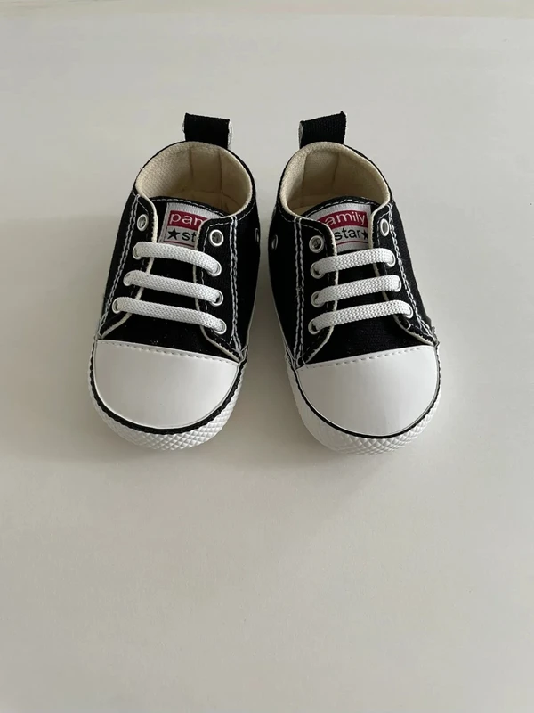 Lete Kız / Erkek Bebek Ilk Adım Spor Ayakkabısı Siyah Converse Modeli