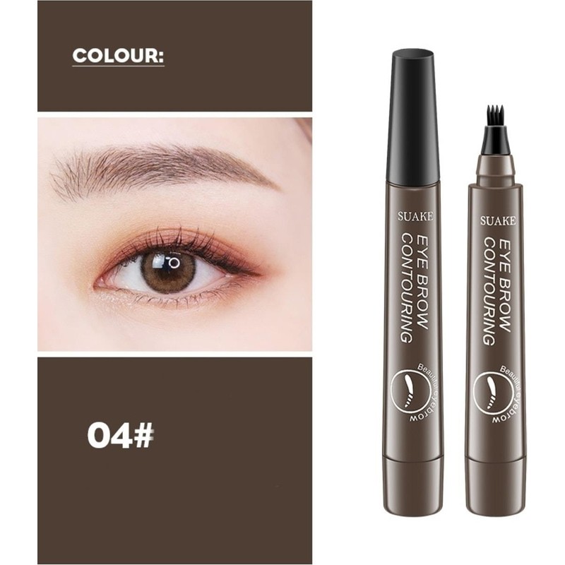 Secret Lift Kaş Maskarası,kaş Kalemi Microblading Ucu Tırtıklı Likit Kaş Kalemi(Kahve)