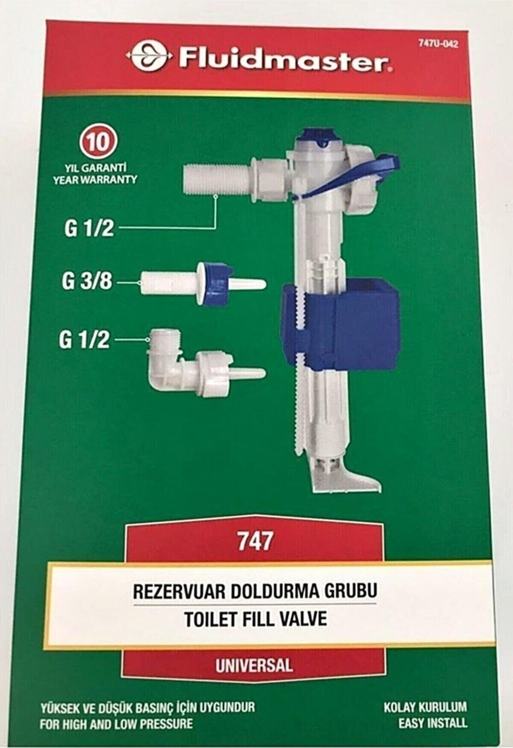 Fluidmaster Vitra Kale Serel Creavit Bocci Uyumlu Germany Gömme Rezervuar Doldurma Grubu