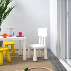 IKEA Mammut Beyaz Çocuk Sandalyesi Hafif ve Dayanıklı Polipropilen Plastik ile Eğlenceli Oyun Alanı