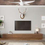 Joy Dizaynn Modern Tasarımlı Ceviz MDF Tv Ünitesi 240 cm Alt Modül Fonksiyonel Kullanım
