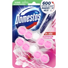 Domestos WC Blok 5'li Güç Tuvalet Bloğu Manolya Ferahlığı Maksimum Hijyen 100 G