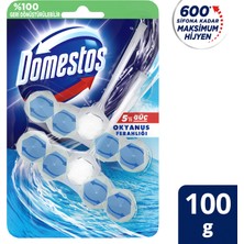Domestos WC Blok 5'li Güç Tuvalet Bloğu Okyanus Ferahlığı Maksimum Hijyen 100 G
